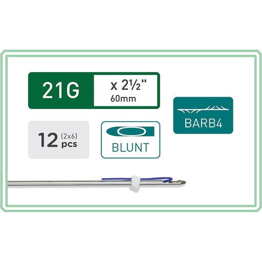 [NT21060C4] Blunt Barb 4 - 21G x 2½"